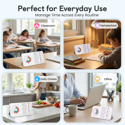 2 - in - 1 Visual Timer & Routine Board for Focus and Daily Tasks - Nikafly