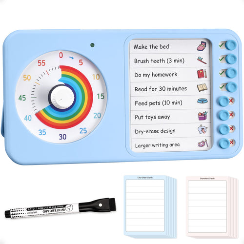 2 - in - 1 Visual Timer & Routine Board for Focus and Daily Tasks - Nikafly