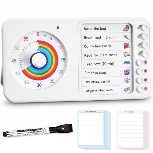 2 - in - 1 Visual Timer & Routine Board for Focus and Daily Tasks - Nikafly