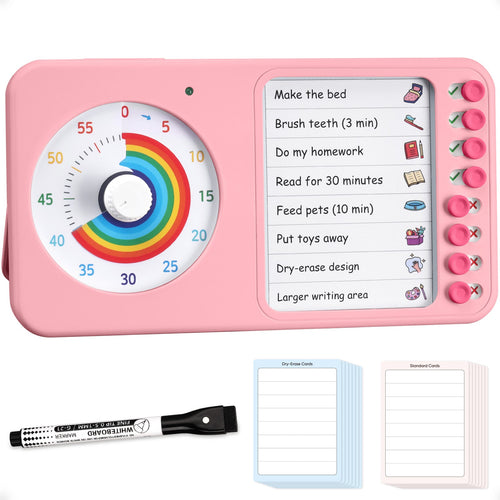 2 - in - 1 Visual Timer & Routine Board for Focus and Daily Tasks - Nikafly