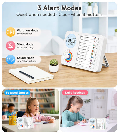 3 - in - 1 Visual Timer, Timer + Clock + Chore Board, ADHD tools - Nikafly